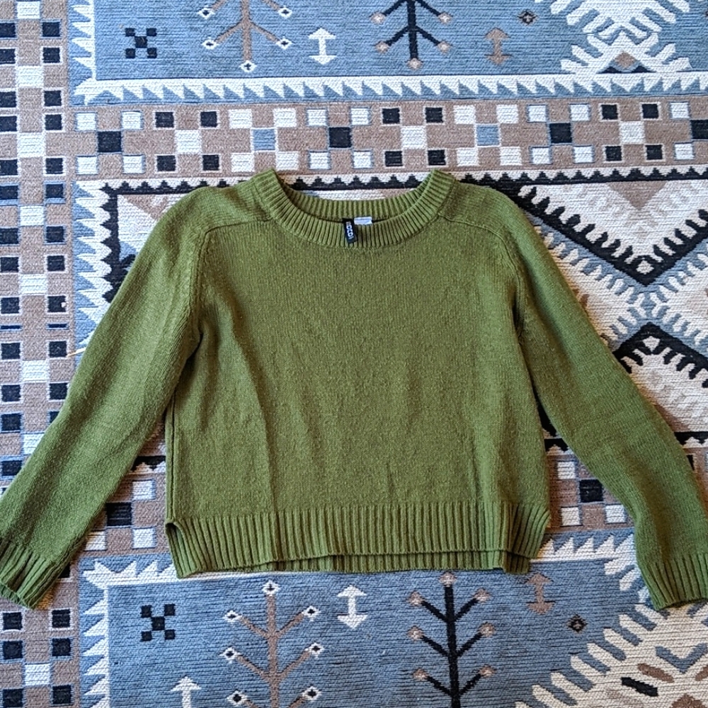 Green Cropped Sweater